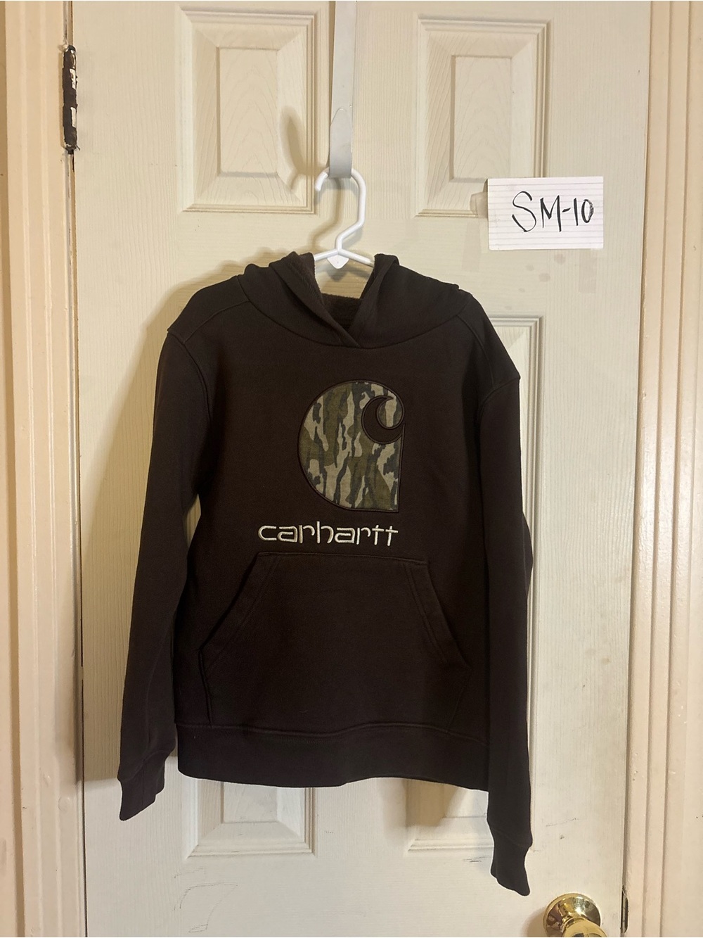 Carhartt Brown Hoodie with Camo Accent
